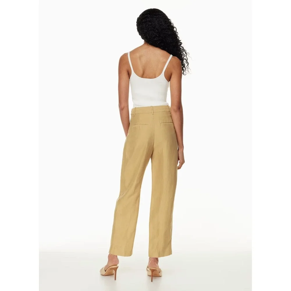 Wilfred Aritzia Carrot Linen Blend High Waisted Pants Size 0 Sandy Beige